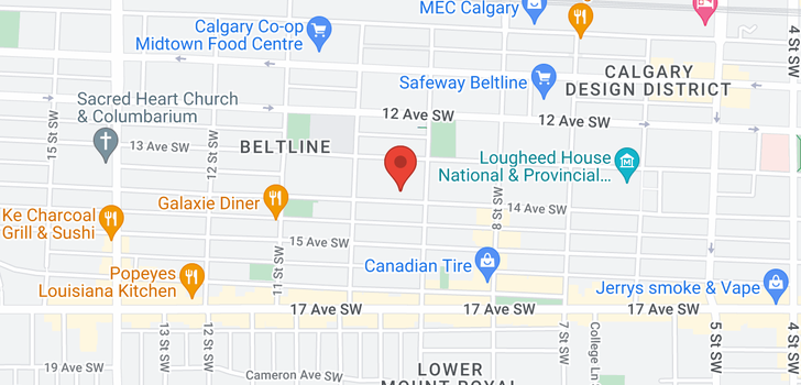 map of 112 1014 14 Avenue SW